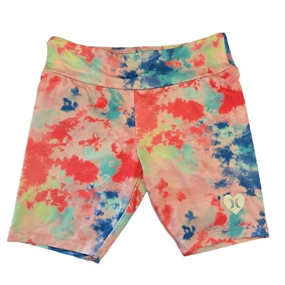 Hurley Girls Tie Dye Biker Shorts Multicolor Logo M - Picture 2 of 6